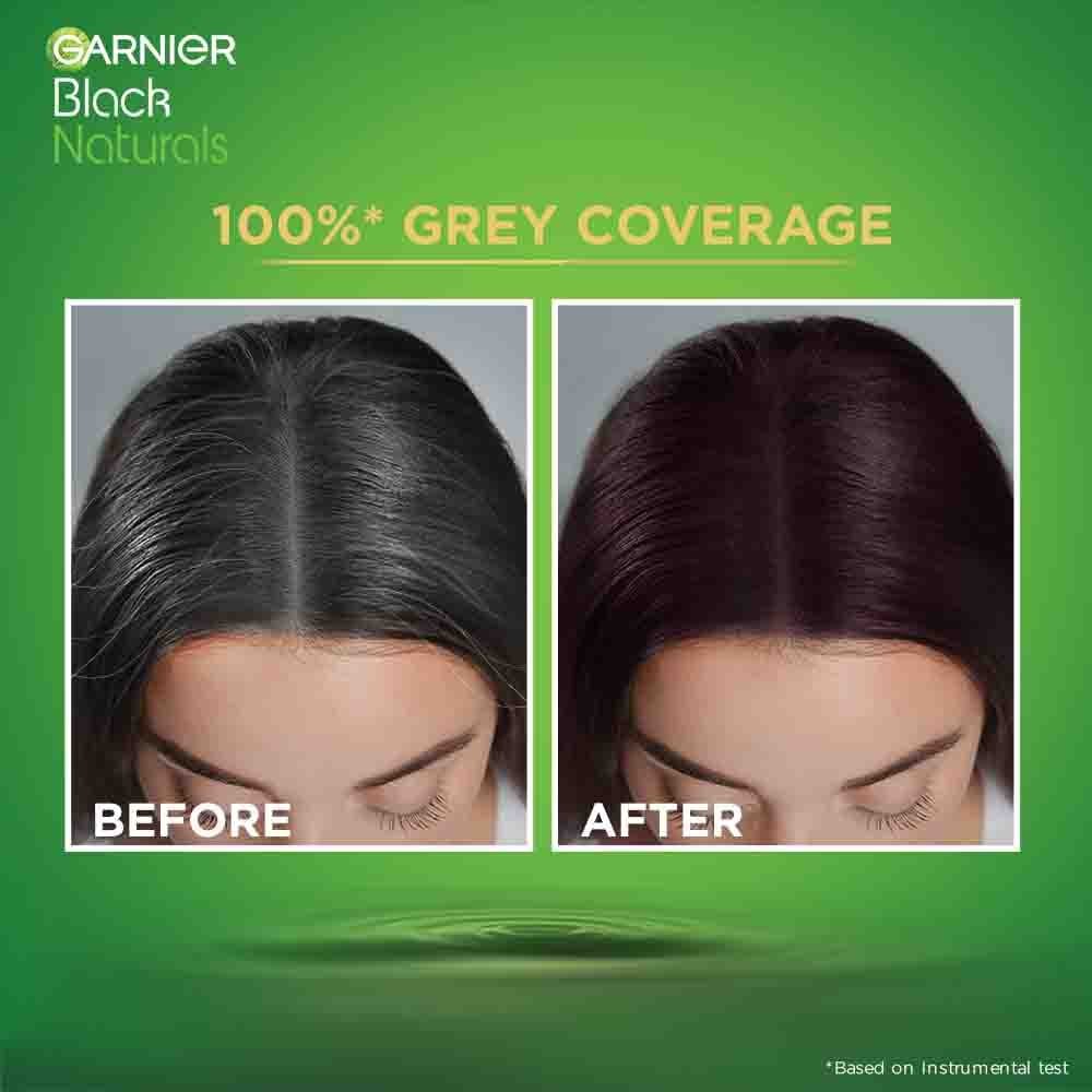 Garnier Black Naturals Oil Enriched Creme Hair Colour - Burgundy Shade 3.16 - 20g + 20ml