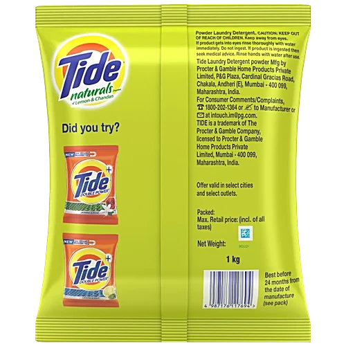 Tide Naturals 500g Washing Detergent Powder